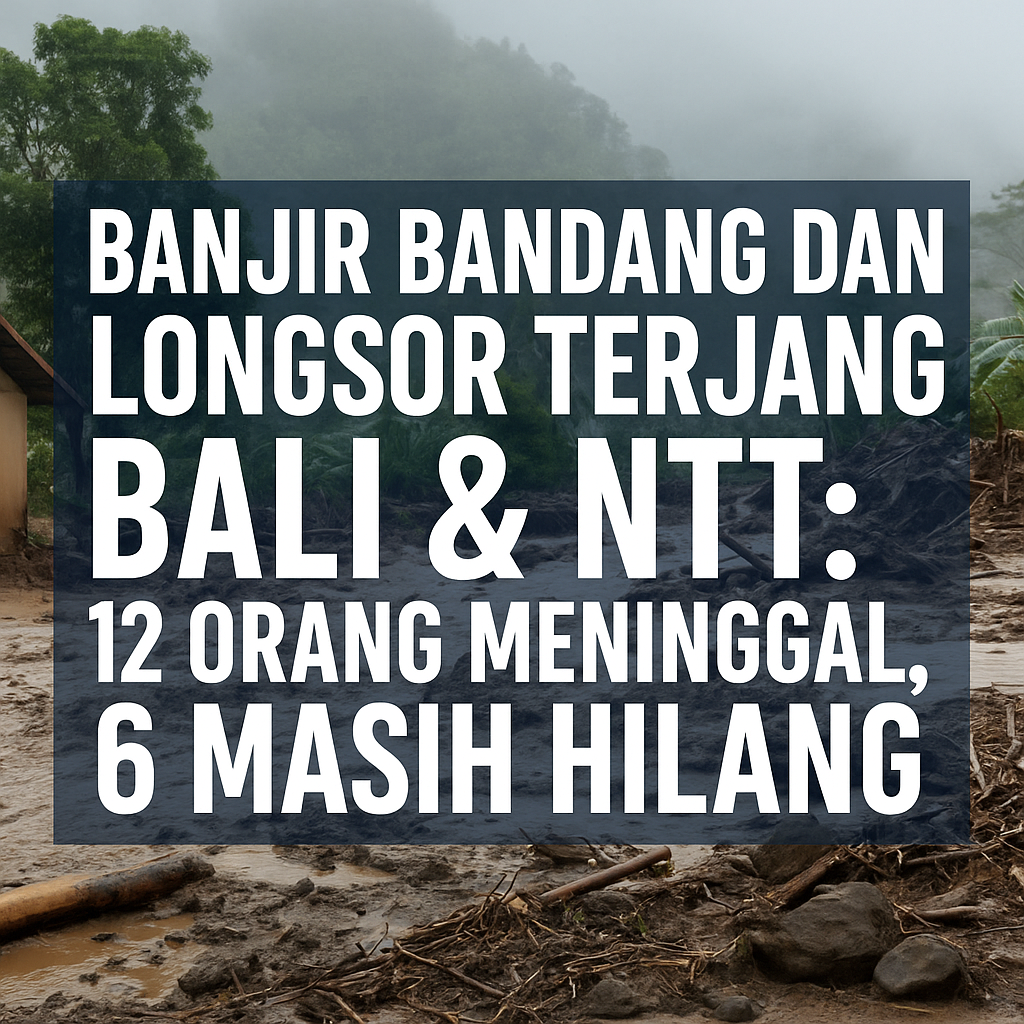 Banjir bandang dan longsor terjang Bali & NTT, rumah rusak, korban jiwa 12 meninggal, 6 hilang